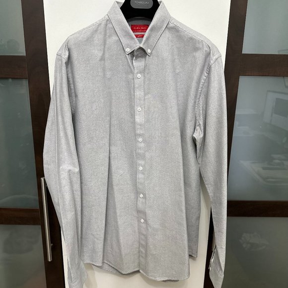 Zara Oxford Slim-fit Dress Shirt Size Large - Picture 1 of 3